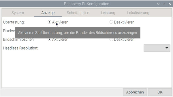 Figure 13: Set Raspi screen