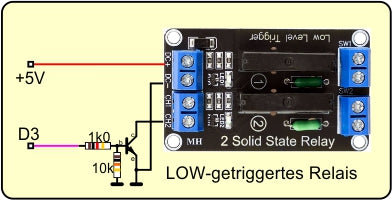 Figure 2: circuit for a low-triggered relay