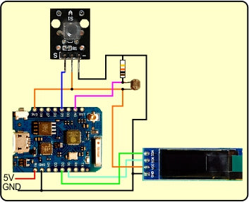 Figure 5: circuit with ESP8266 and individual resistance