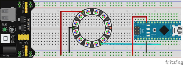 AZDelivery 5V RGB LED Ring Kompatibel mit WS2812B 12-Bit 38mm kompatibel  mit Arduino inklusive E-Book! : : Beleuchtung