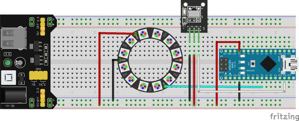 Fritzing Schematisch - Met IR-ontvanger