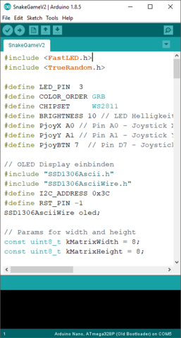 Affichage de code dans arduino - IDE