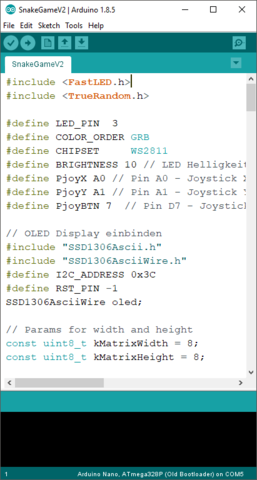 Codeweergave in de Arduino IDE