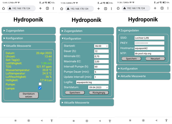 Hydroponik-Kit Komplettset aus Steuerung, Sensoren und Wasserpumpe, 981,80 €