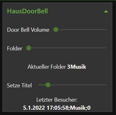Figure 29: Doorbell - Dashboard view