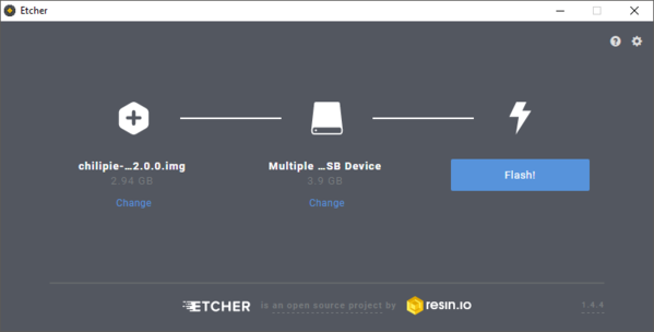 Écrire un kiosque à chilipie avec graveur sur carte SD