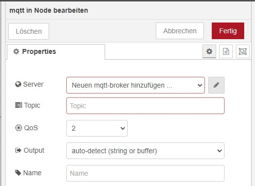 Figure 5: MQTT properties