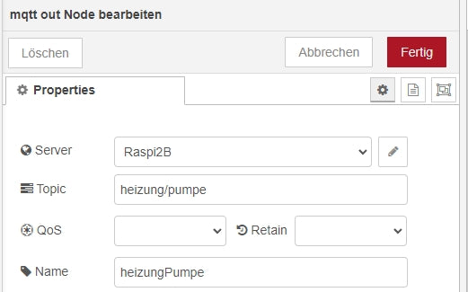 Abbildung 16: mqtt-Node der Pumpe