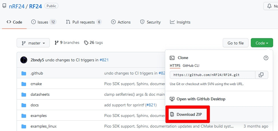 Figure 11: Download nRF24 library