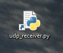 Abbildung 4: udp-receiver.py als Link auf dem Desktop