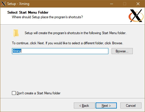 Figure 26: Xming - Select start folder