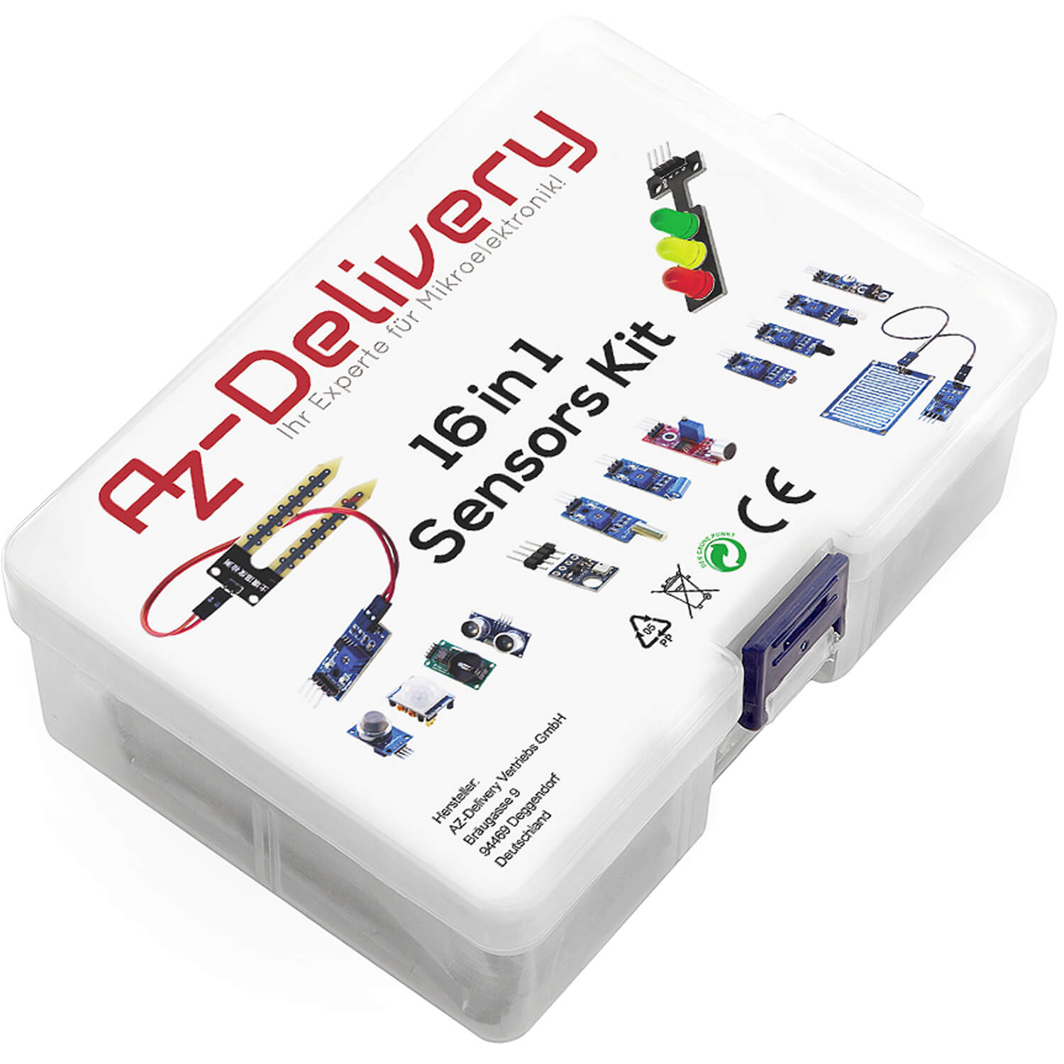 AZDelivery MB 102 Kit Électronique: Platine d'essai à 830 Points Breadboard  + Adaptateur Secteur (3,3V/5V) + 65 Morceaux de câbles Compatible avec