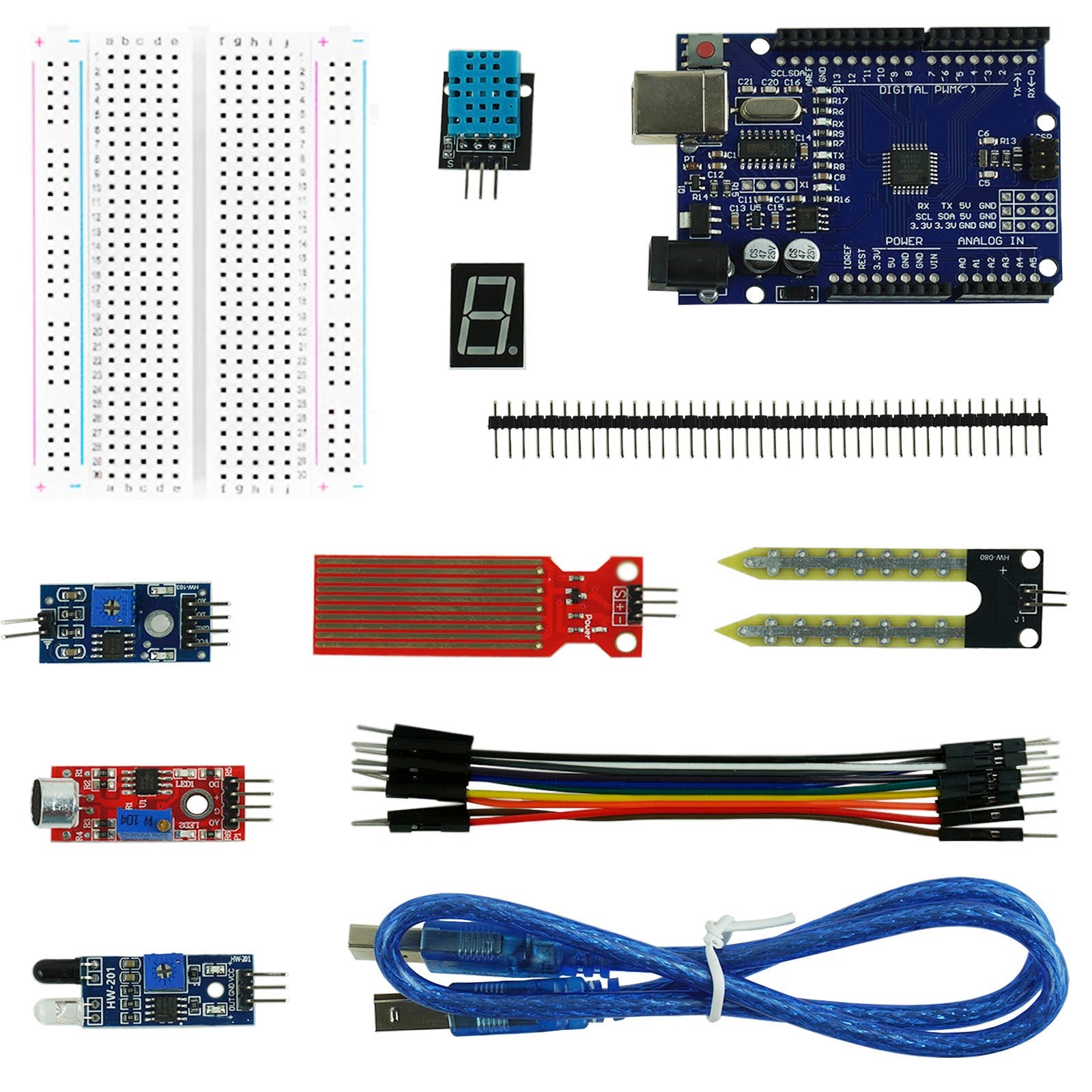 Miuzei Starter Kit Compatible with Arduino Projects with Microcontroller,  LCD1602 Module, Breadboard, Power Supply, Servo, Sensors, Jumper Wires