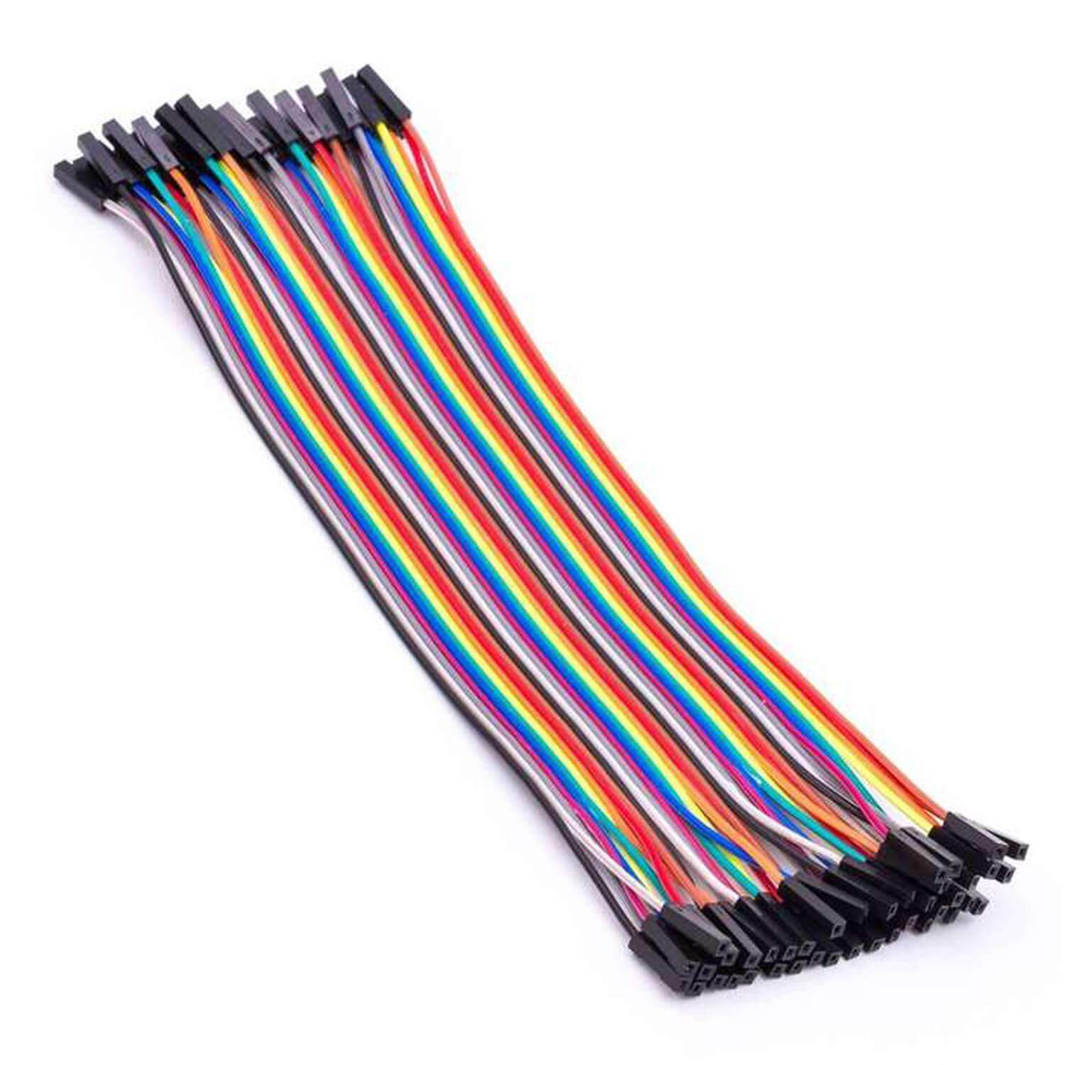 Câble de cavalier 40 PCS. 20 cm F2F femelle à femelle Compatible avec  Arduino et Raspberry Pi Breadboard