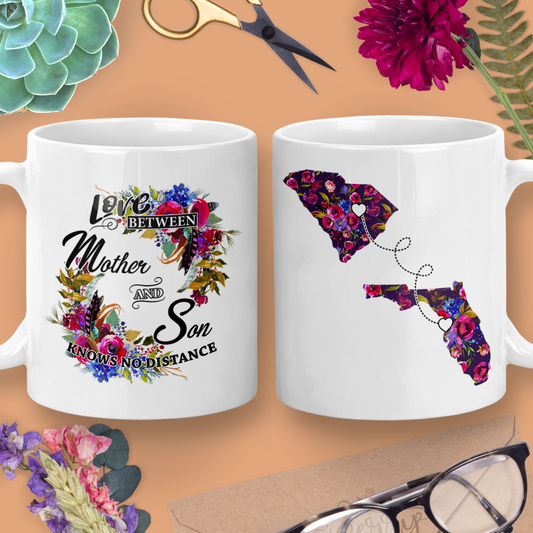 Mother Son Coffee Mug, Long Distance, A Love Between a Mother and