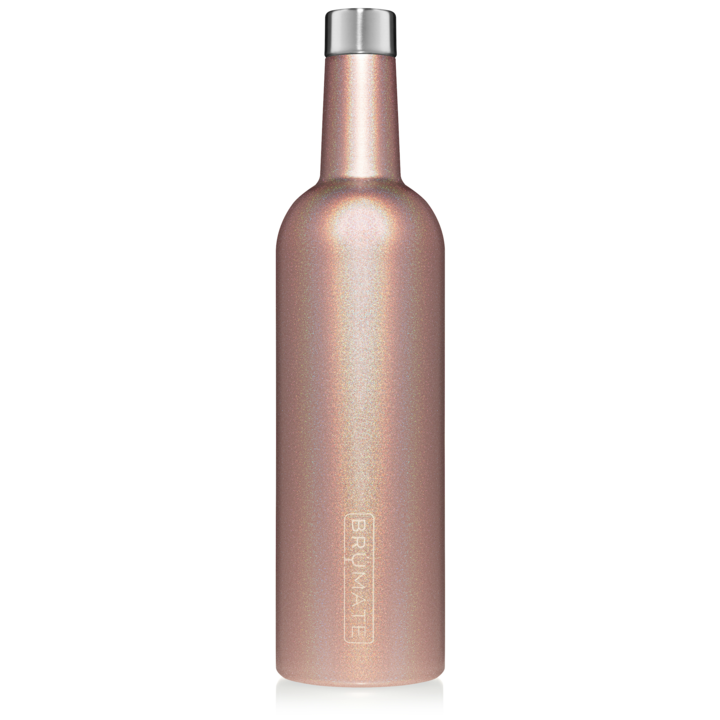 BruMate : Uncork'd XL 14oz Wine Tumbler | Glitter Rose Gold