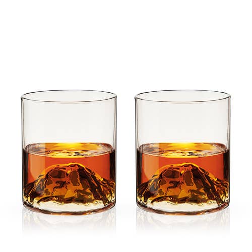 The Mt. Baker Tumbler  Handblown Mountain Whiskey Glass Made in USA