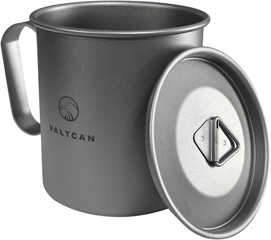 Valtcan 1000ml Titanium Kettle Pot Camping Water with Tight Lid Handle