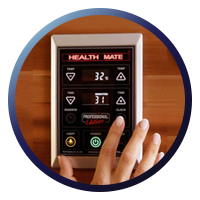 Health Mate Enrich Corner Full Spectrum Sauna -  Patented Interior & Exterior Controllers
