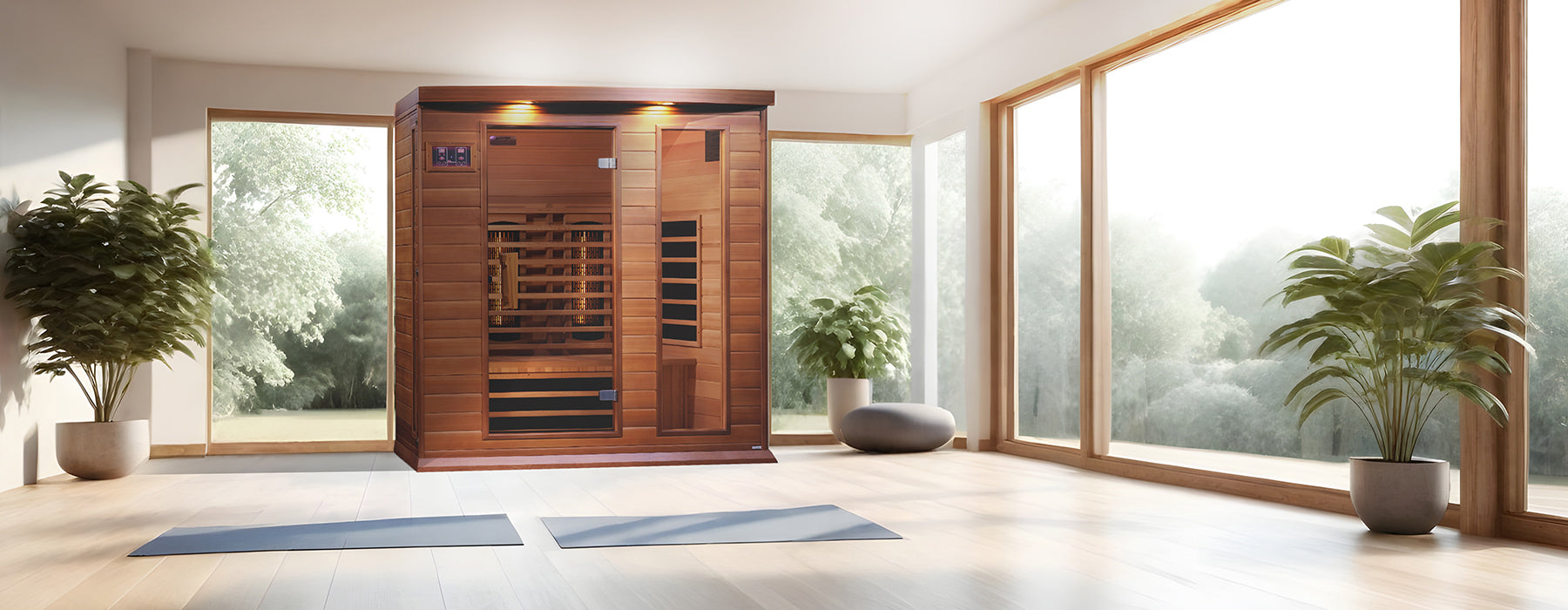 Maxxus 3-Person Full Spectrum Infrared Sauna - Canadian Red Cedar - Lifestyle image