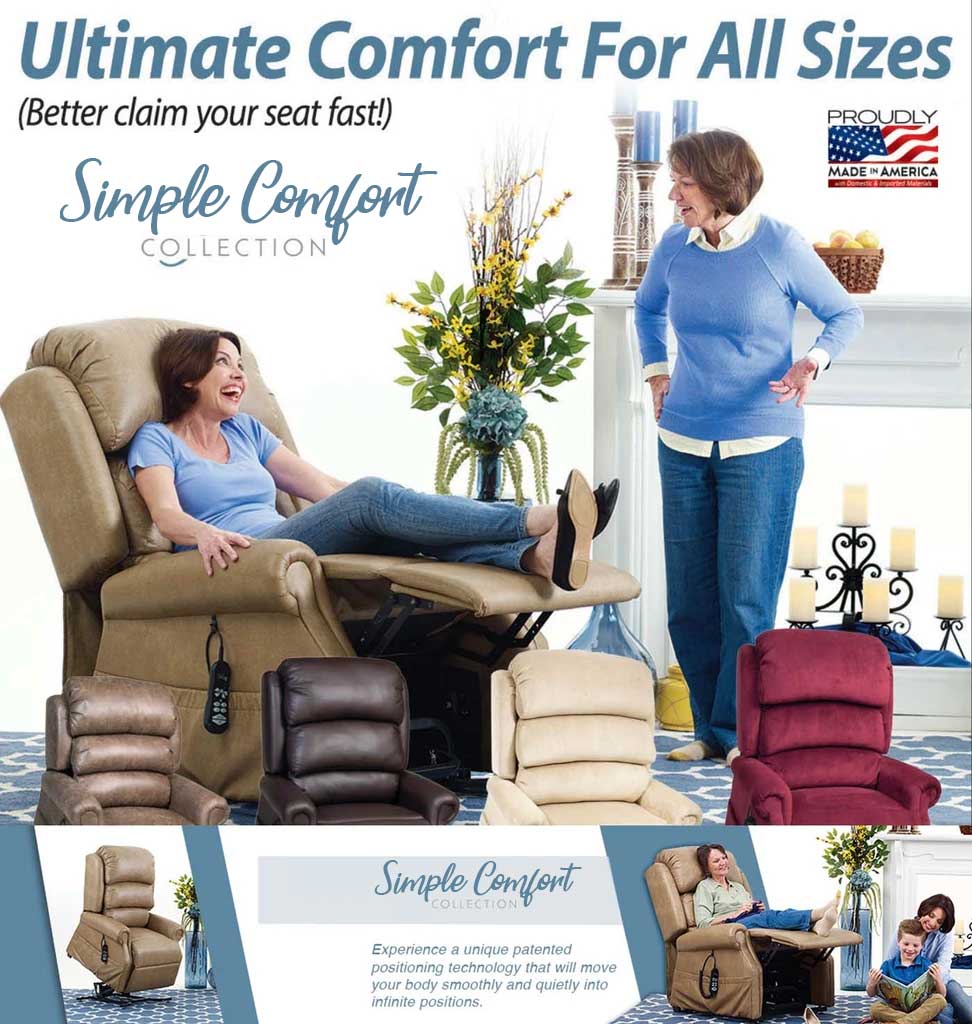 UltraComfort UC549-L Large Mira Simple Comfort 3 Position Lift Chair