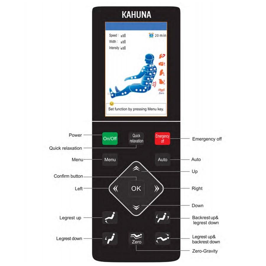 kahuna massage chair remote