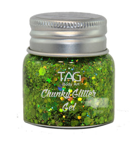 Tag Chunky Glitter gel - Lime green 20g