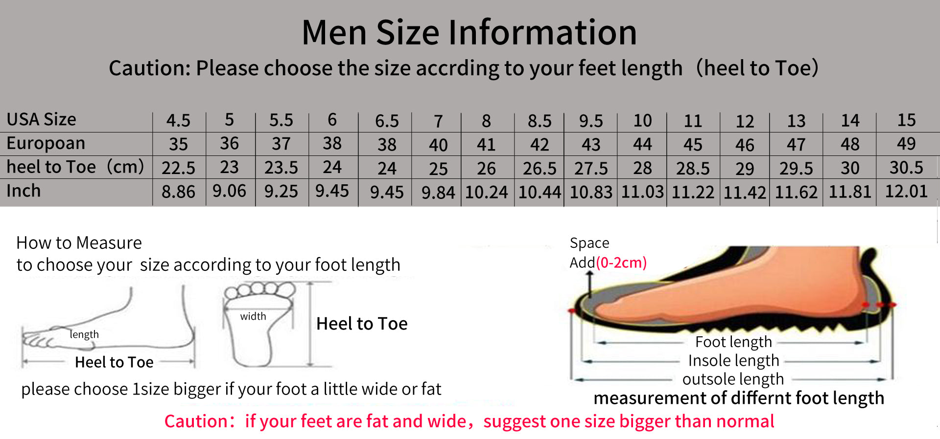 size 12 mens shoes in inches
