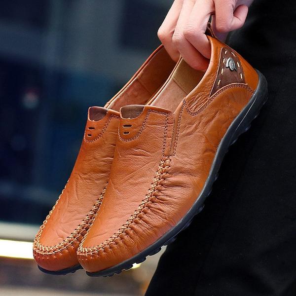 mens soft leather casual shoes