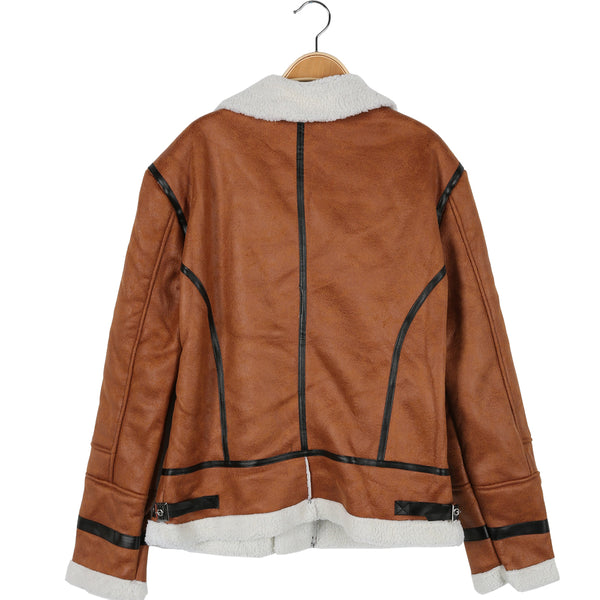 Men's Clothing - New Fashion Faux Lamb Wool Motorcycle Warm Jacket – Kaaum