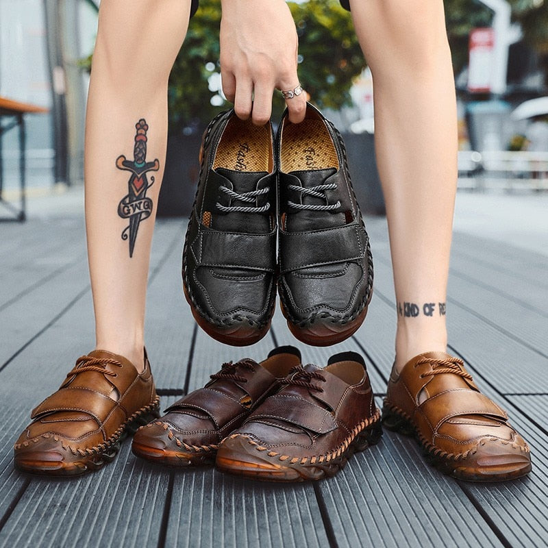 Kaaum Leather Sneakers Handmade Men Shoes 2220