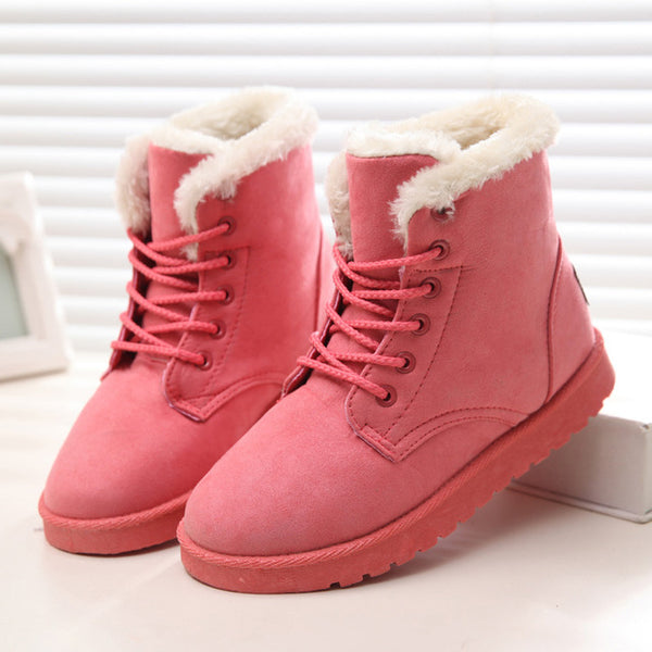 pink fur boots women's shoes