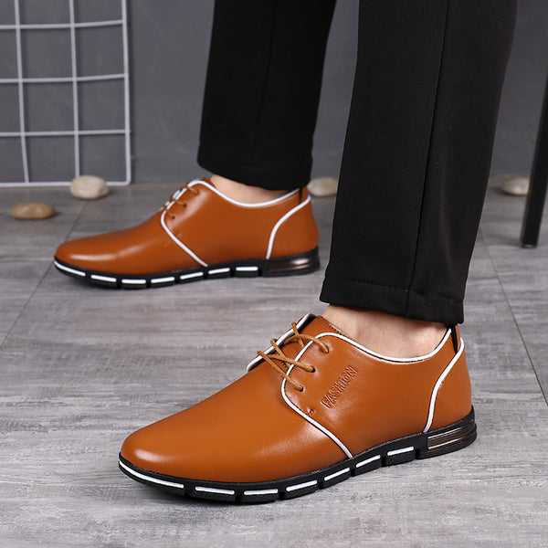 Men's Casual Driving Shoes Lace-Up Male Leisure Flats – Kaaum