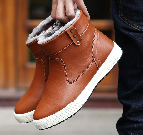 Shoes - Warm Winter Fashion PU Men's Boots – Kaaum
