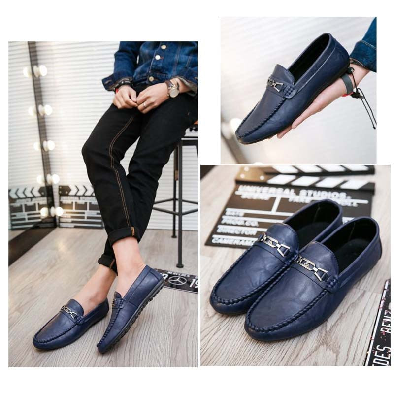 Mens Leather Loafers Men Slip On Driving Shoes 4215