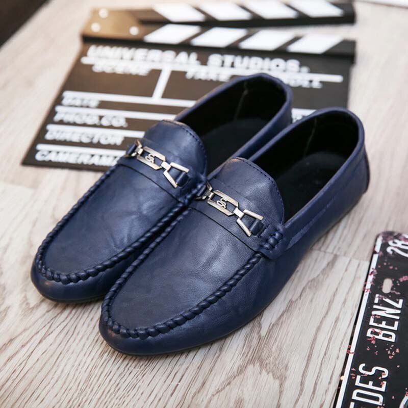 Mens Leather Loafers Men Slip On Driving Shoes 5754