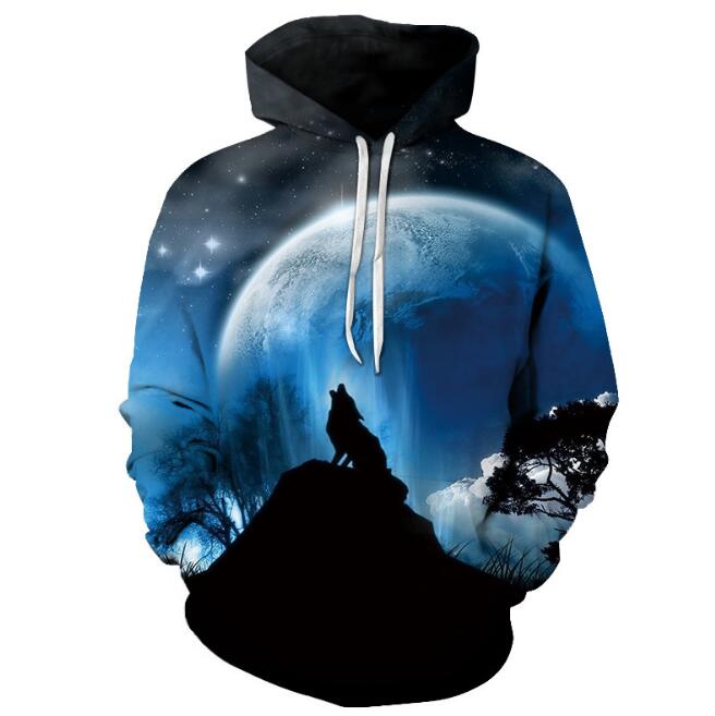 Kaaum Space Galaxy Wolf Hoodie