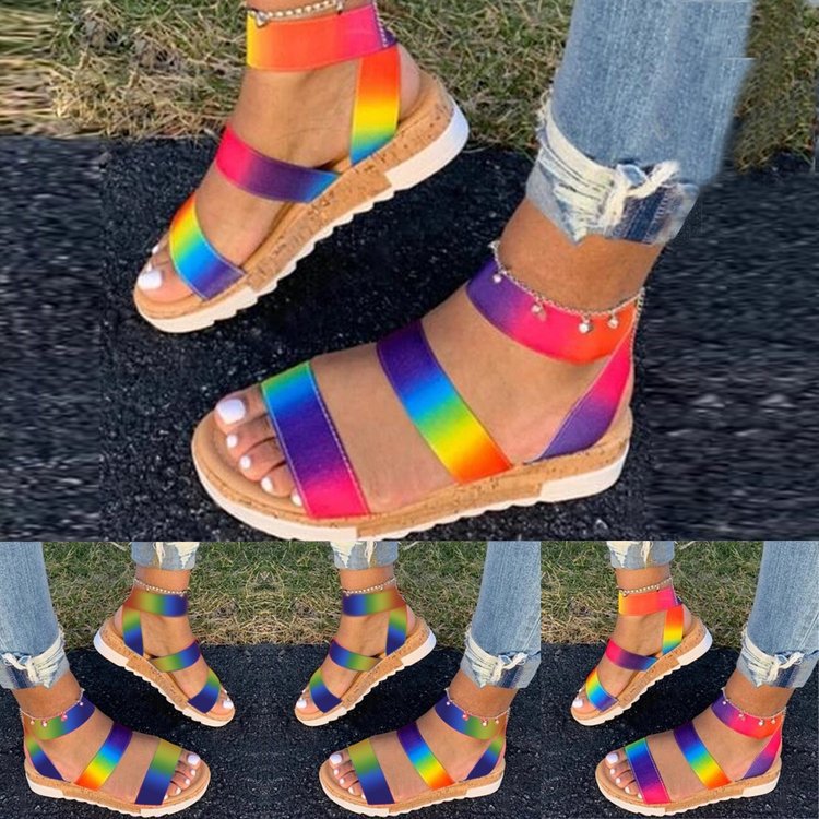 color platform sandals