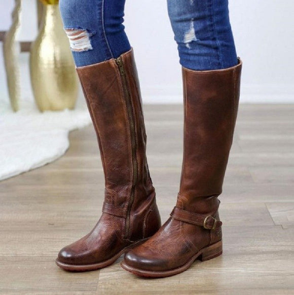 vintage leather knee high boots