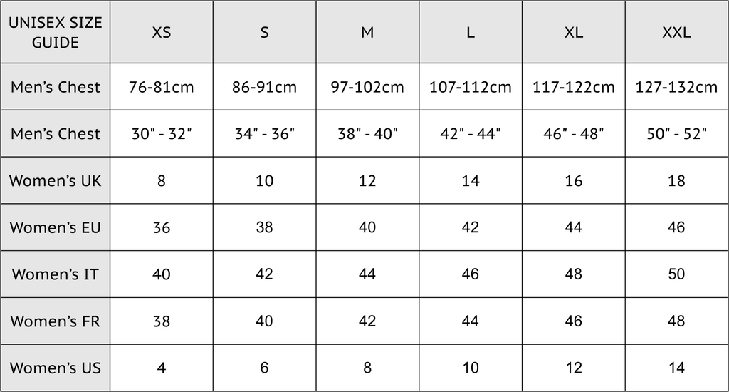 ABSOLUTE 360 Unisex Hoodies & Sweatshirts Size Chart