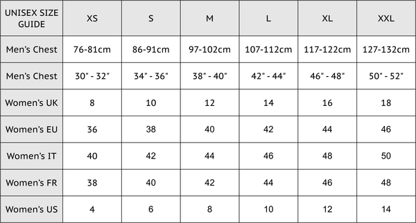 ABSOLUTE 360 Unisex Hoodies & Sweatshirts Size Chart