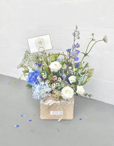 Flower Lab Misty Blue Flora Basket