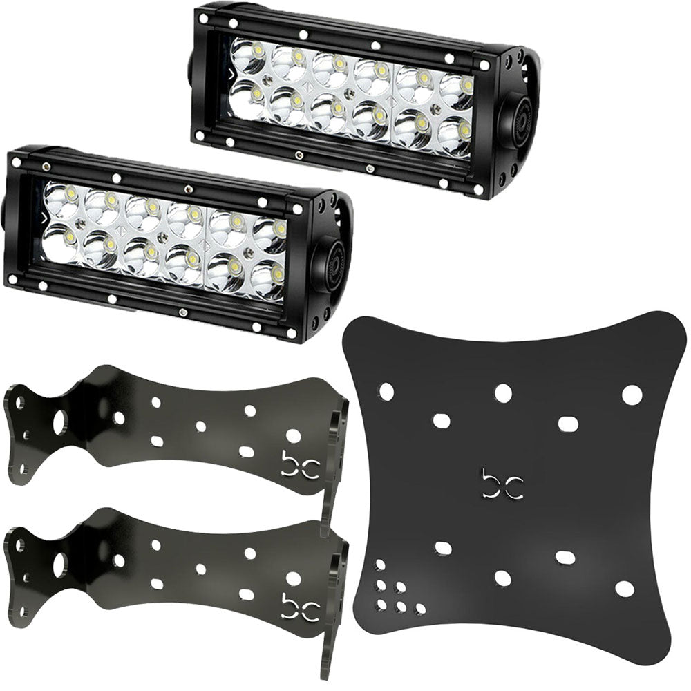 Multi-Fit Headlight Plate + LED Light Bar Bracket + LED 7 Light Bar (1pcs) + LED Recessed Turn Signal Light (4pc)