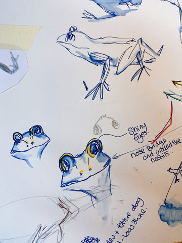 Frog face sketches 