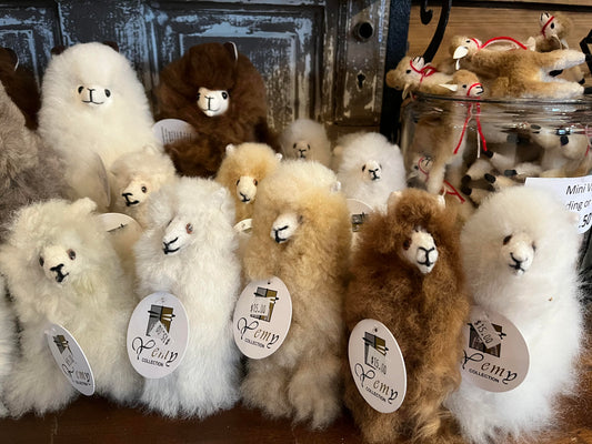 Alpaca Fuzzball Keychain