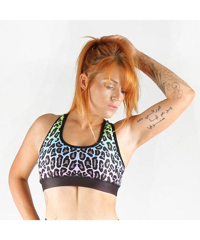 Sports bra with leopard print