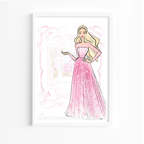 splendorous strokes, fashion fairytale, sleeping beauty, princess decor, fashion prints.