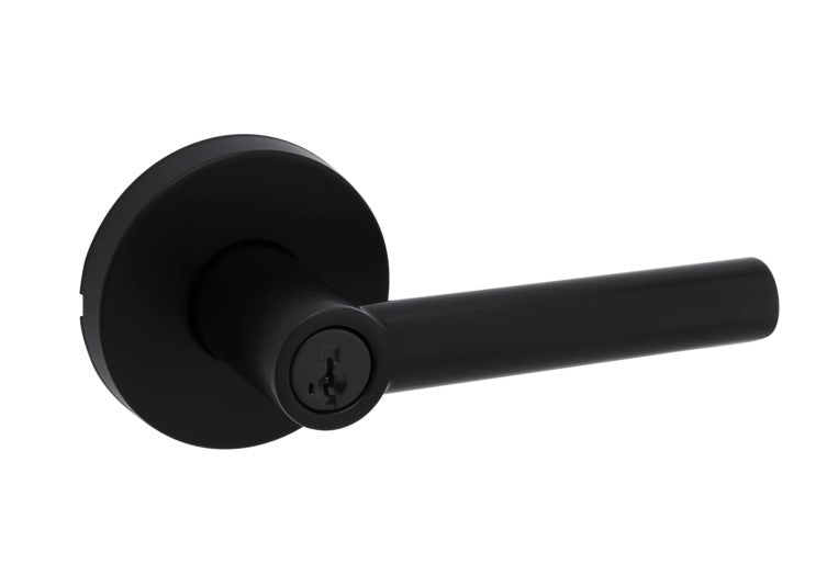 KWIKSET MILAN SINGLE CYLINDER KEYED ENTRY DOOR LEVER SET SMARTKEY - MATTE BLACK - Like New