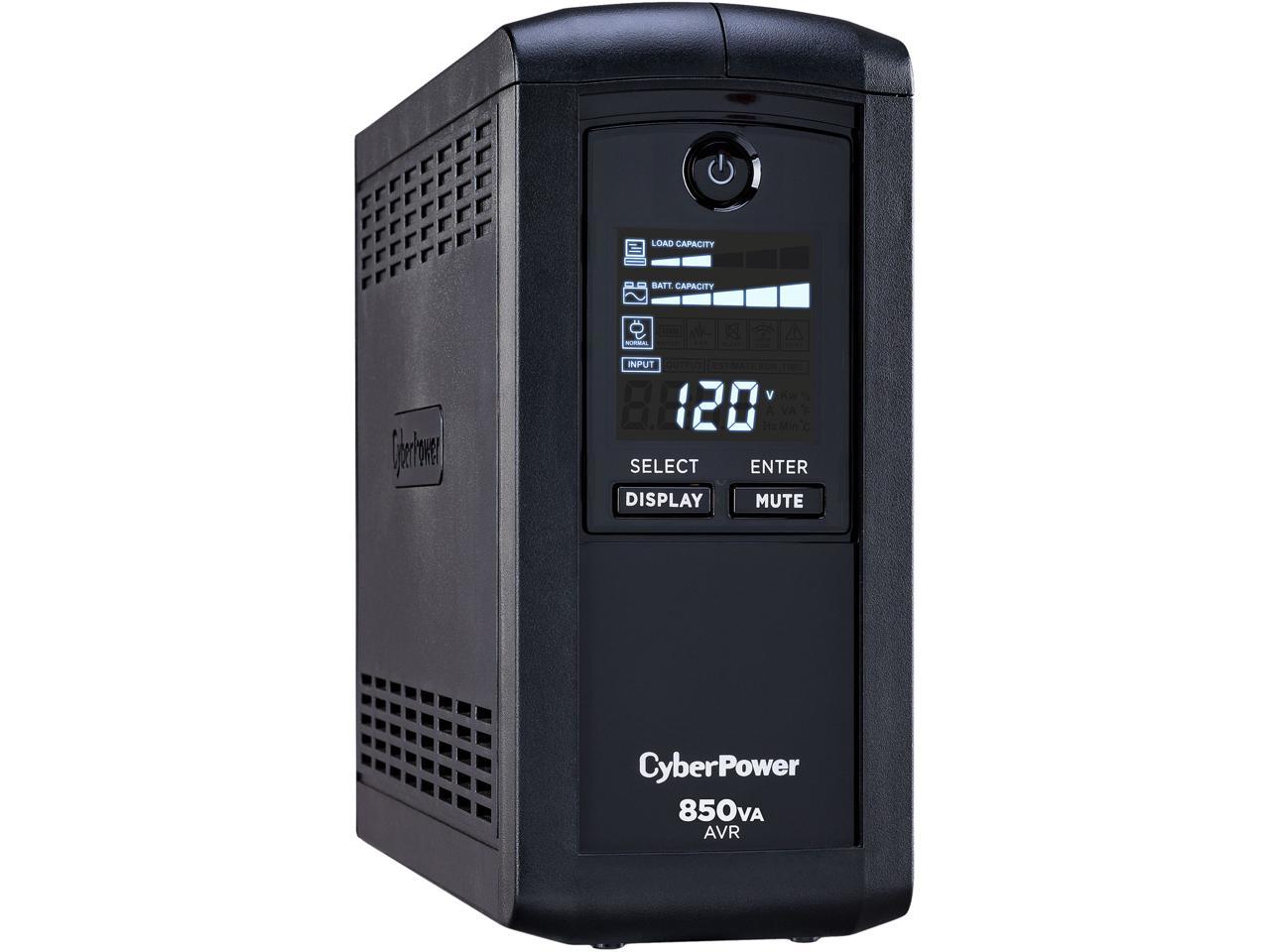 CyberPower CP850AVRLCD Intelligent LCD UPS System, 850VA/510W, 9 Outlets