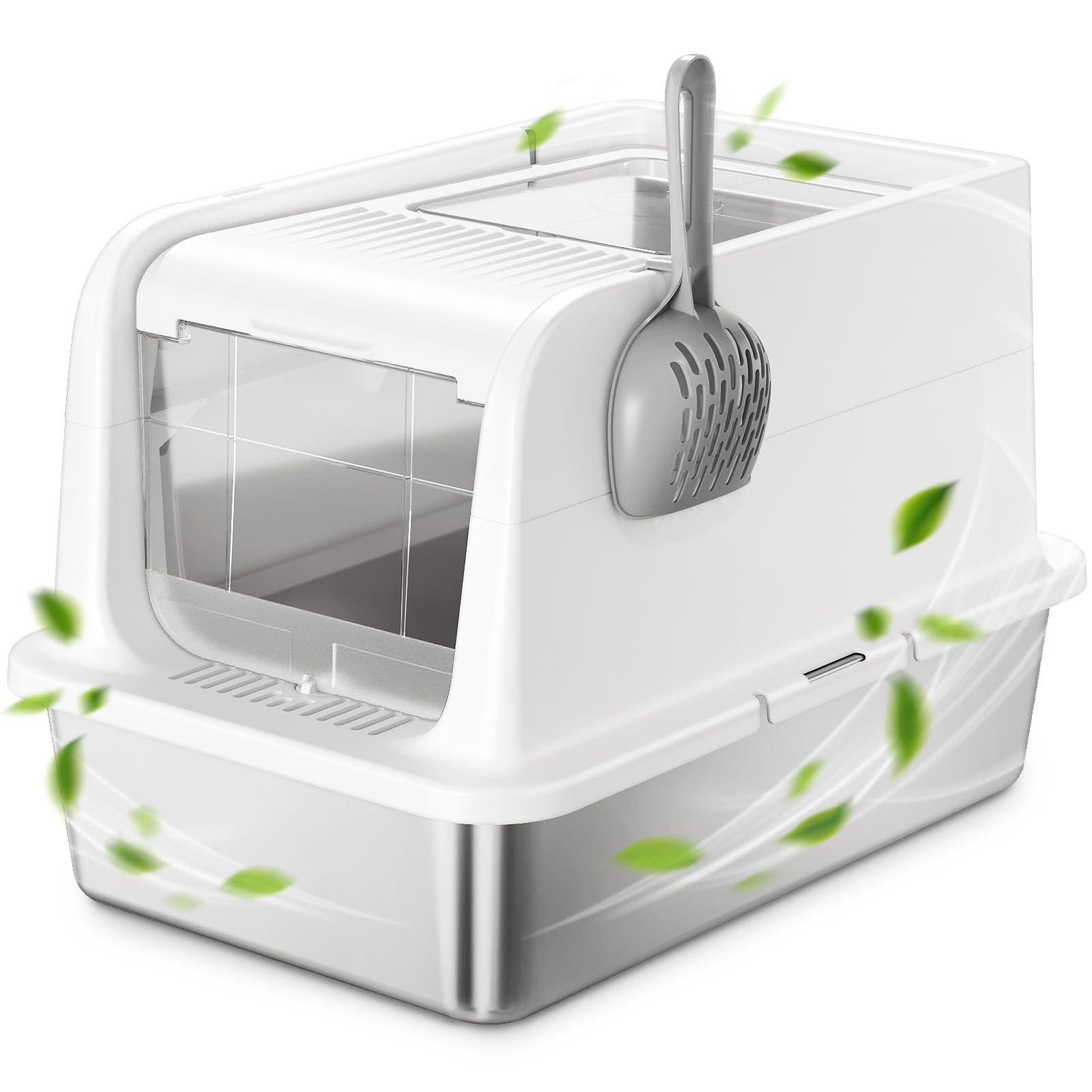 COURPAL STAINLESS STEEL CAT LITTER BOX XL LARGE ENCLOSED/OPEN - - Scratch & Dent
